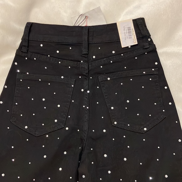 NWT AP Blue by Aphrodite Ava Junior Skinny Black Denim Jeans Starry Night Sz 3 - Picture 7 of 7